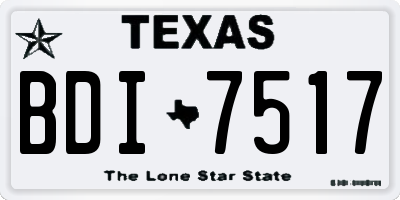 TX license plate BDI7517