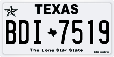 TX license plate BDI7519