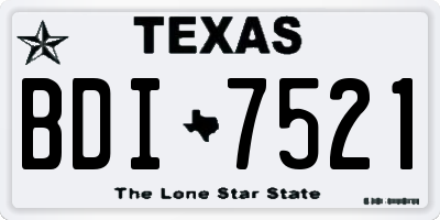 TX license plate BDI7521
