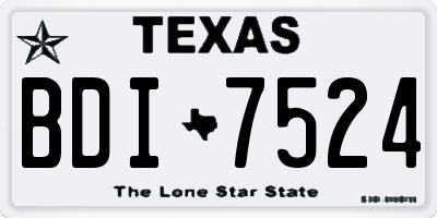 TX license plate BDI7524