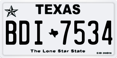 TX license plate BDI7534