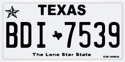 TX license plate BDI7539
