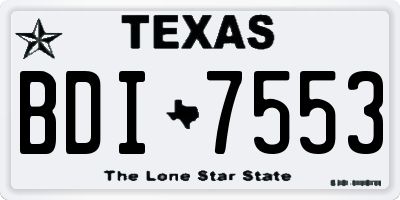 TX license plate BDI7553
