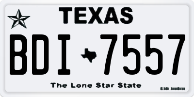 TX license plate BDI7557