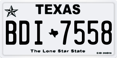 TX license plate BDI7558