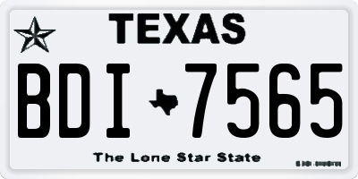 TX license plate BDI7565