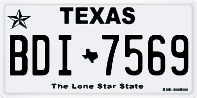 TX license plate BDI7569