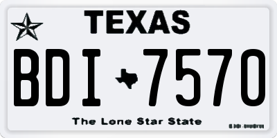 TX license plate BDI7570