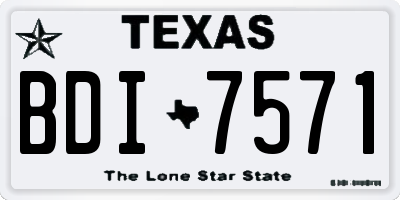 TX license plate BDI7571