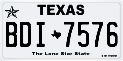TX license plate BDI7576