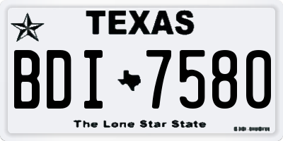 TX license plate BDI7580