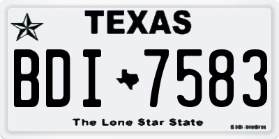 TX license plate BDI7583