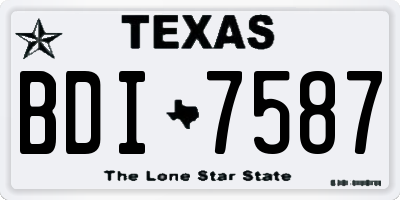 TX license plate BDI7587