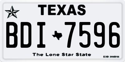TX license plate BDI7596