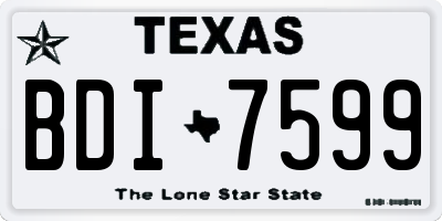 TX license plate BDI7599