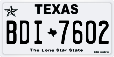 TX license plate BDI7602