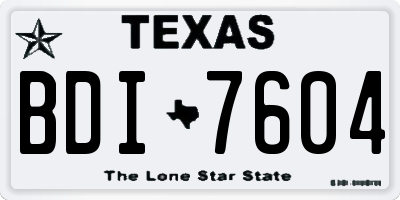 TX license plate BDI7604