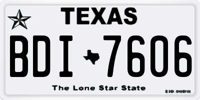 TX license plate BDI7606