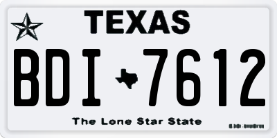 TX license plate BDI7612