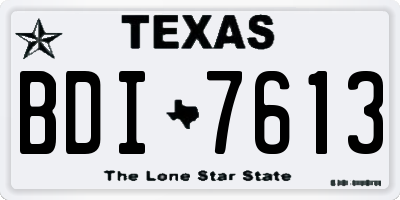 TX license plate BDI7613