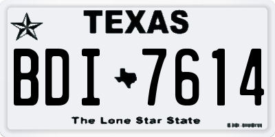 TX license plate BDI7614