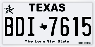 TX license plate BDI7615