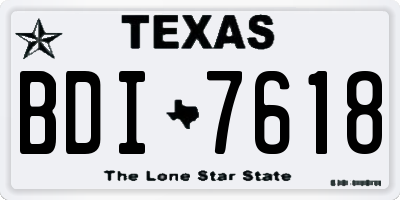 TX license plate BDI7618