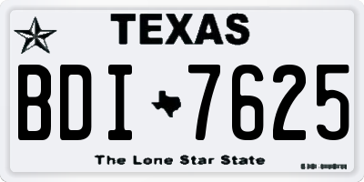 TX license plate BDI7625