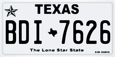 TX license plate BDI7626