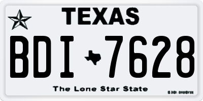 TX license plate BDI7628