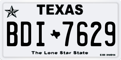 TX license plate BDI7629