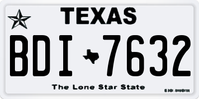 TX license plate BDI7632
