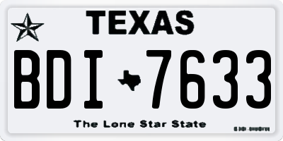 TX license plate BDI7633