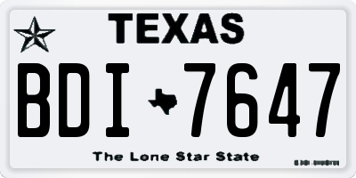 TX license plate BDI7647