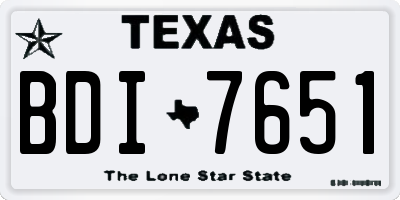 TX license plate BDI7651
