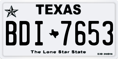 TX license plate BDI7653