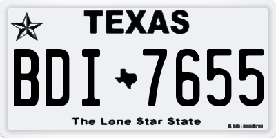 TX license plate BDI7655