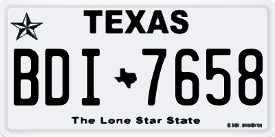 TX license plate BDI7658