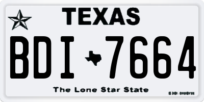 TX license plate BDI7664