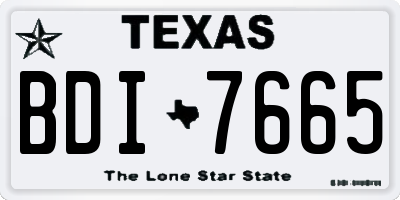 TX license plate BDI7665