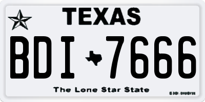 TX license plate BDI7666