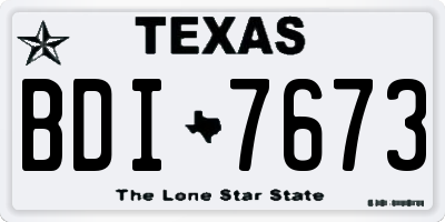 TX license plate BDI7673