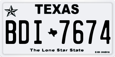 TX license plate BDI7674