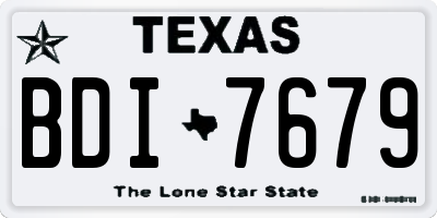 TX license plate BDI7679