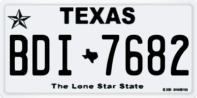 TX license plate BDI7682