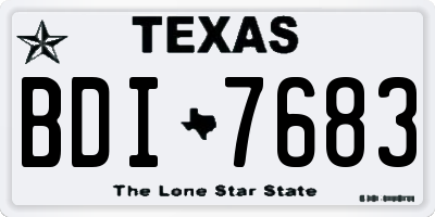 TX license plate BDI7683