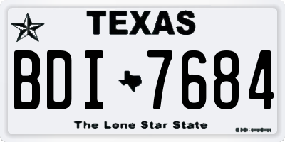 TX license plate BDI7684