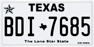 TX license plate BDI7685