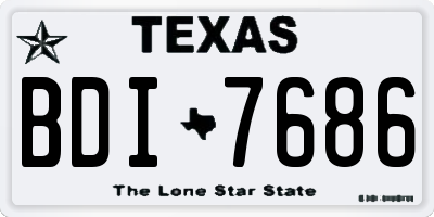 TX license plate BDI7686