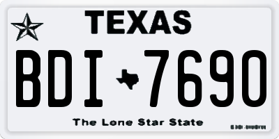 TX license plate BDI7690